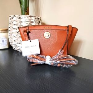 ELLEN TRACY | Cognac/Brown, Handbag with Adjustable Crossbody Strap